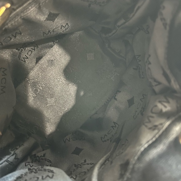 MCM VINTAGE MINI DRAWSTRING BUCKET BLACK LEATHER BAG - Picture 13 of 13
